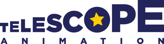 The word "Telescope" in dark blue. The letters get higher from left to right.