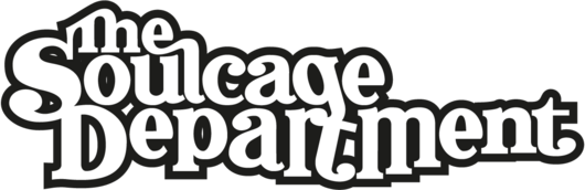 Logotype of the Soulcage Department company name with swung lettering