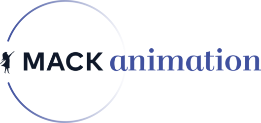 Little Girl facing a star, Mack Animation typo bound by a circle