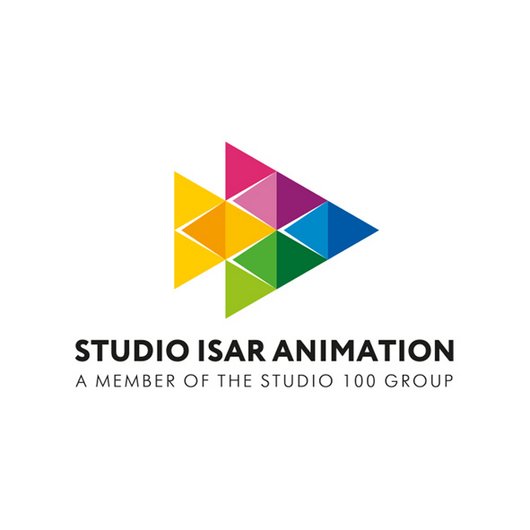 Studio Isar Animation - Logo with a colourful arrow above the company title.