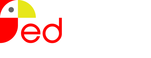 Red Parrot - Logo - With the first "R"-letter being shaped as a red parrot.