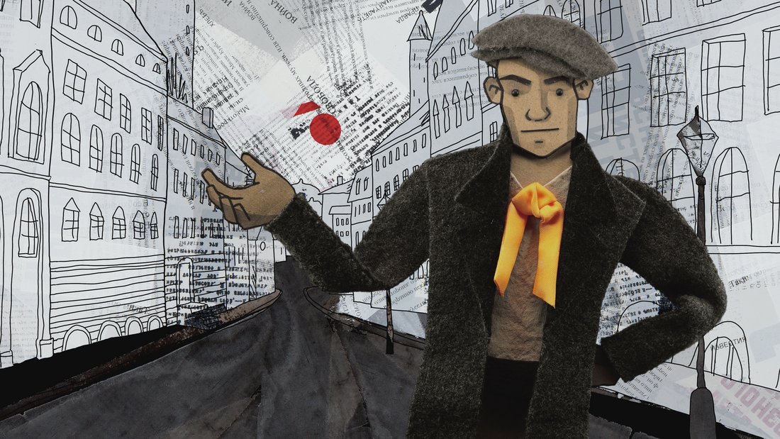 Wladimir Majakowsky made of cardboard