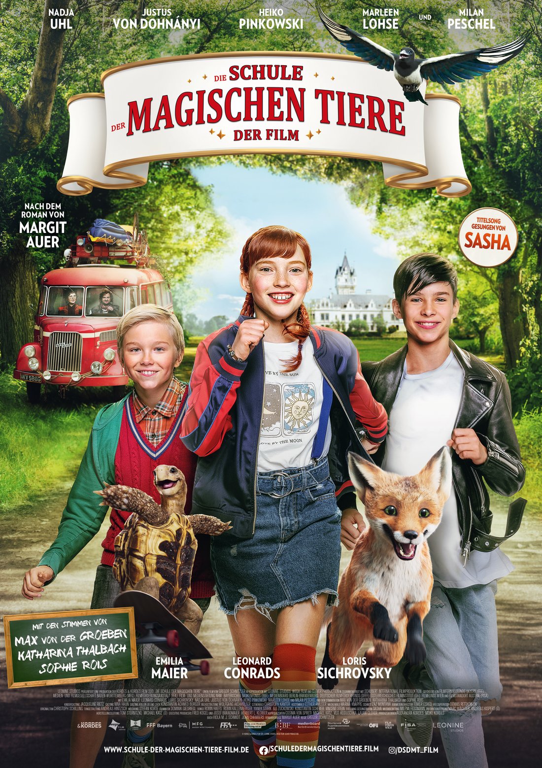 School Of Magical Animals - Poster - Three young friends going on an adventure with their animated talking turtle and fox friends.