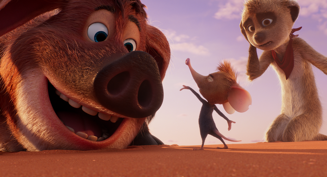 Tafiti - Still - An animated meerkat and boar looking at a posing mouse.