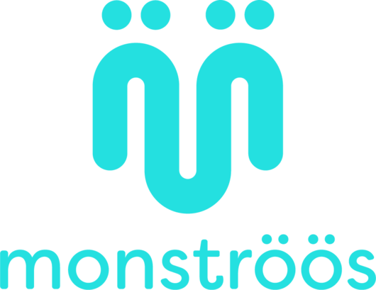 The monströös logo features a stylized "M" with three dots.