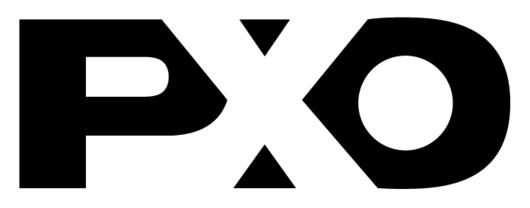 Pixomondo - Logo. Consisting of a black P & O with a white X inbetween.