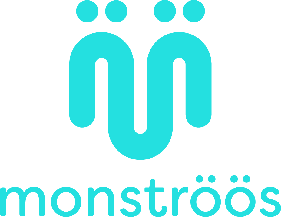 The monströös logo features a stylized "M" with three dots.