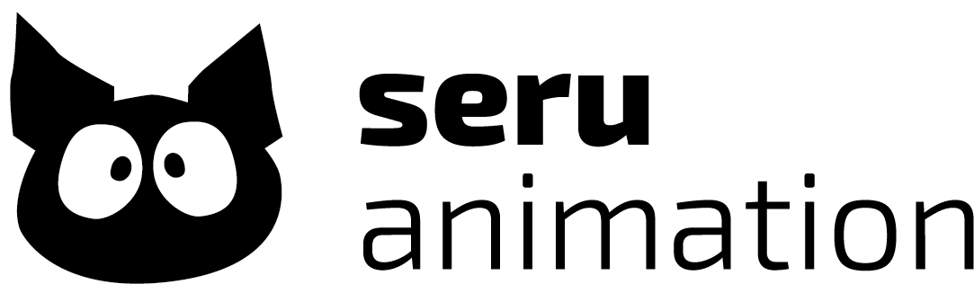 Logo with the text SERU Animation and the icon of the company.