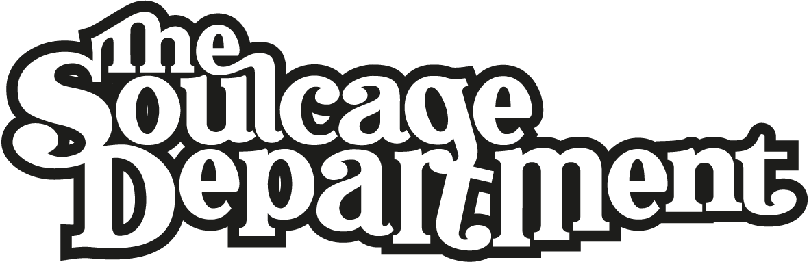 Logotype of the Soulcage Department company name with swung lettering