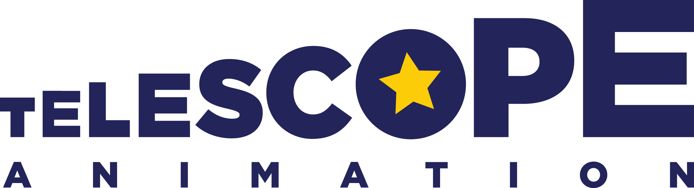 The word "Telescope" in dark blue. The letters get higher from left to right.